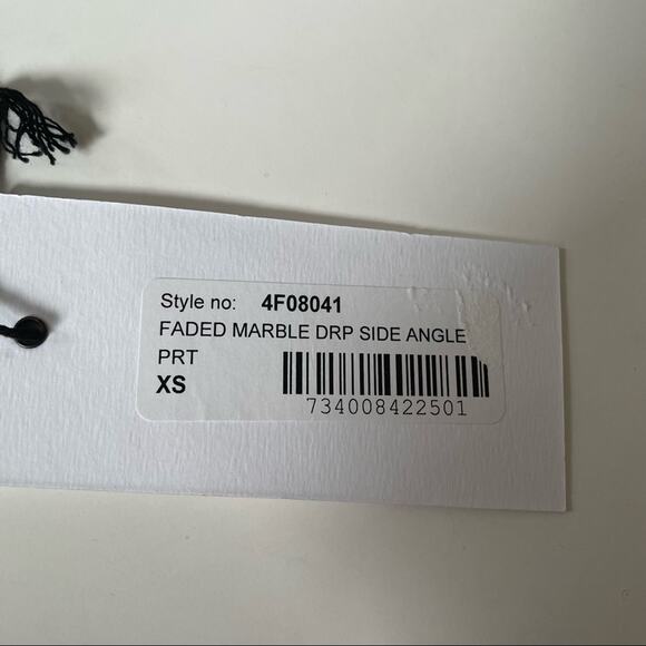 Revolve Fifteen Twenty Faded Marble Drape Side Angle Blouse Asymmetric XS NWT - Picture 14 of 15